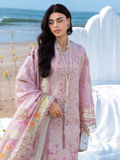 MAHNUR 3PC LAWN CHIKANKAARI EMBROIDERED SHIRT WITH SOFT DUPATTA