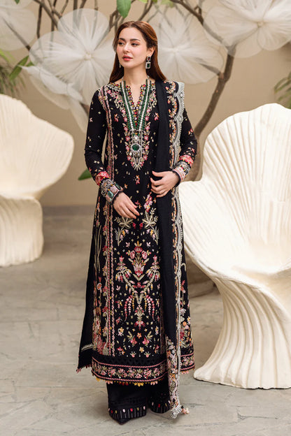 QALAMKAR LUXURY WINTER EMBROIDERED 3 PC SUIT WITH EMBROIDERED SHAWL