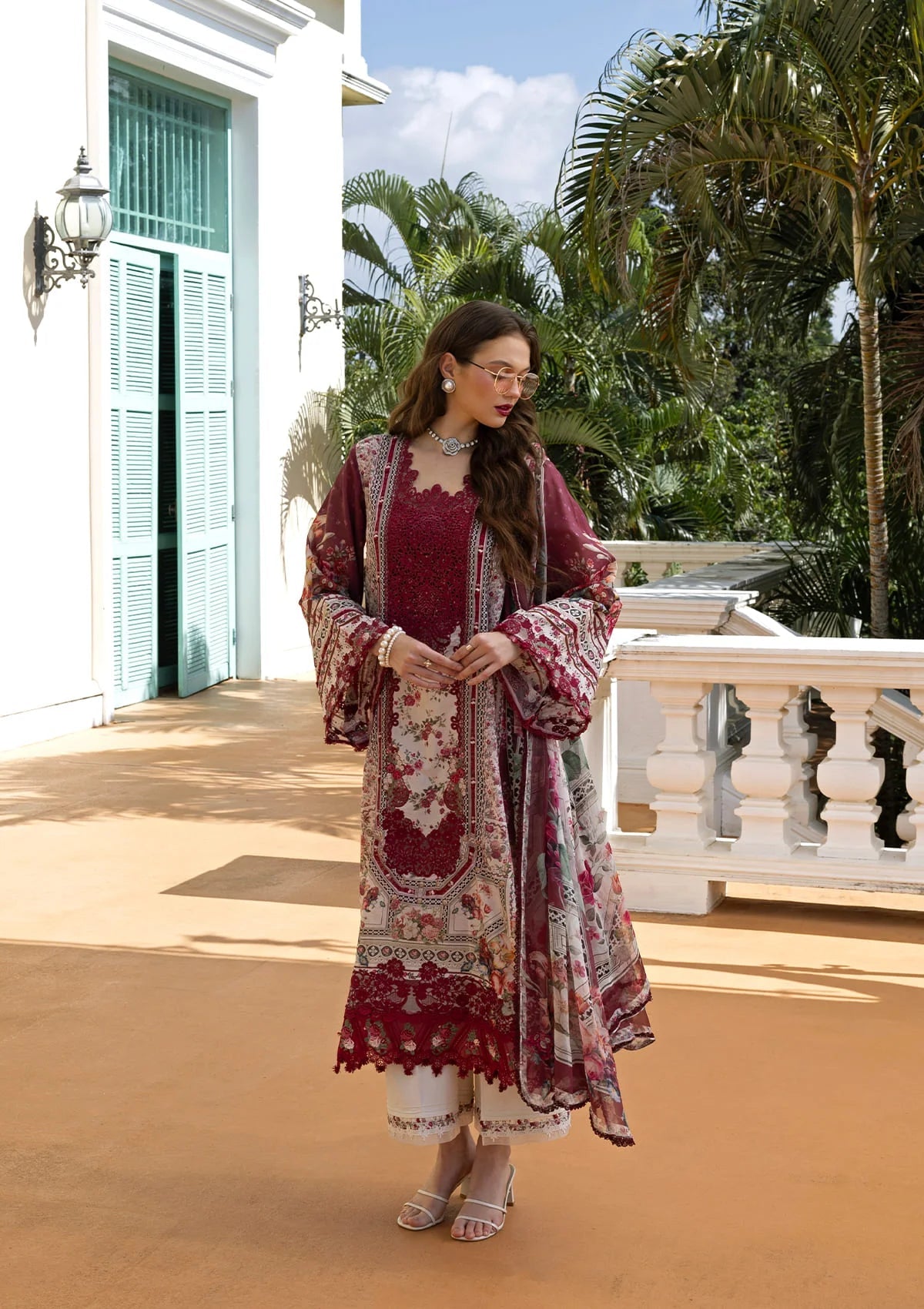 ELAF LAWN 3 PC EMBROIDERED SUIT WITH EMBROIDERED READY DUPATA