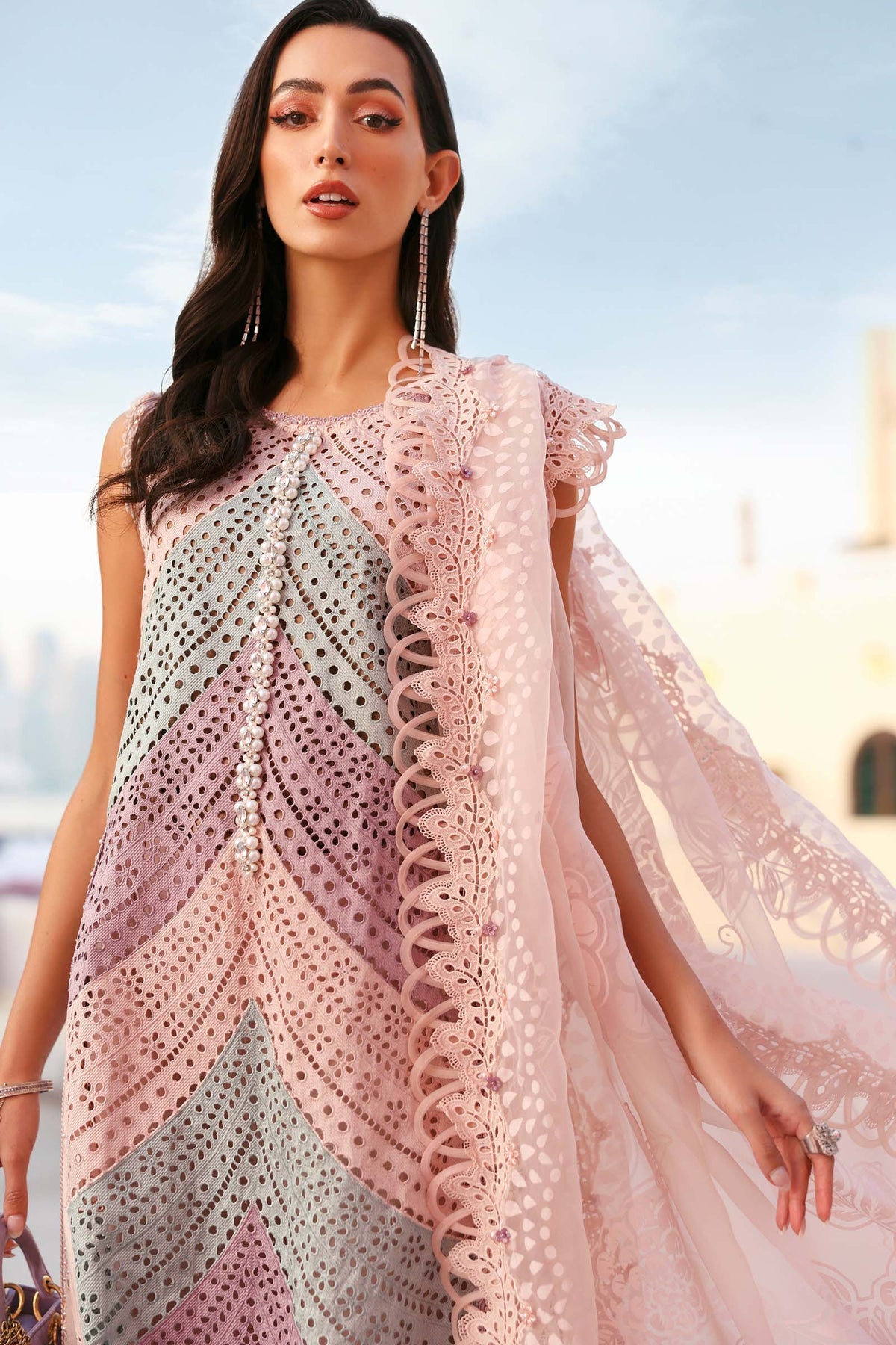 MARIA B LUXURY LAWN EMBROIDERED 3 PC WITH EMBROIDERED DUPATTA
