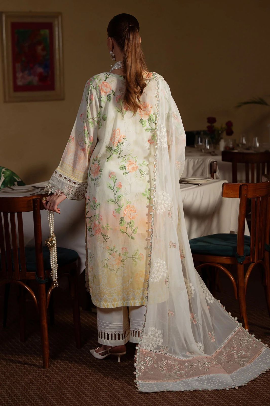 NUREH EMBROIDERED LAWN 3 PC WITH EMBROIDERED DUPPATA