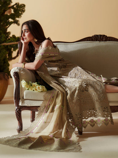 BIN ILYAS LUXURY LAWN EMBROIDERED 3 PC WITH EMBROIDERED DUPPATA