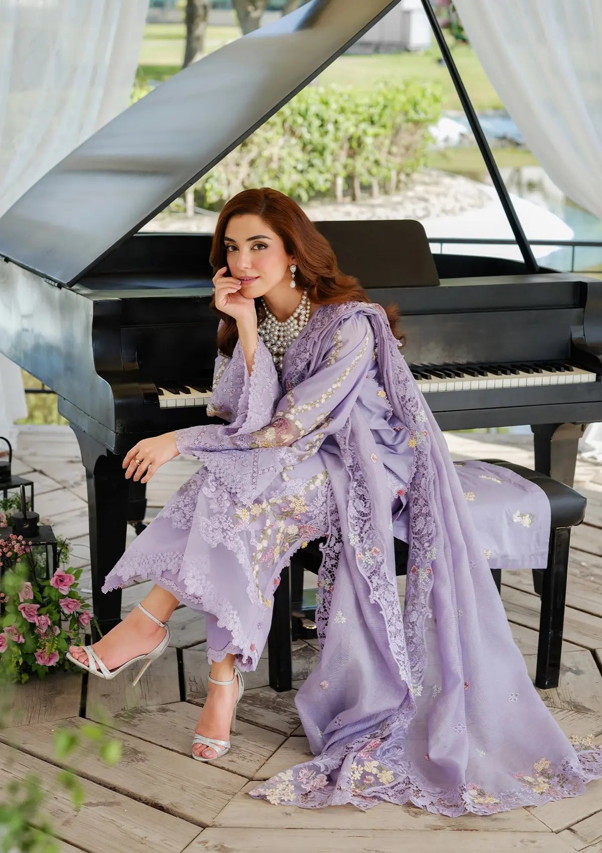 MARIA B LUXURY LAWN 3 PC EMBROIDERD WITH EMBROIDERED DUPATTA