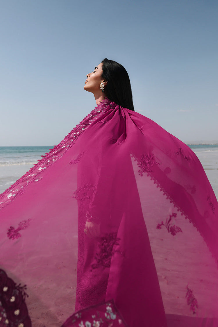 QALAMQAR 3PC LAWN EMBROIDERED WITH EMBROIDERED DUPATTA