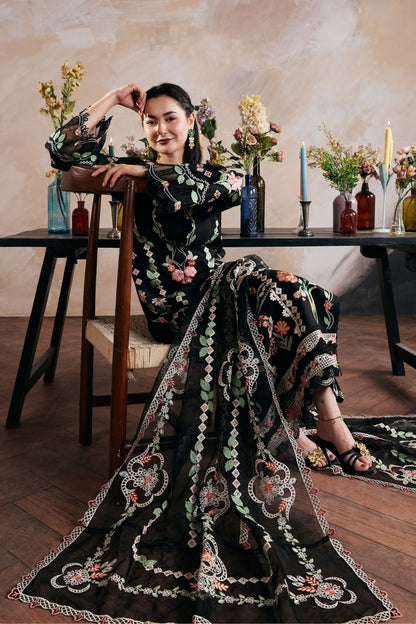MARYAM HUSSAIN WINTER LUXURY EMBROIDERED 3 PC SUIT WITH EMBROIDERED SHAWL