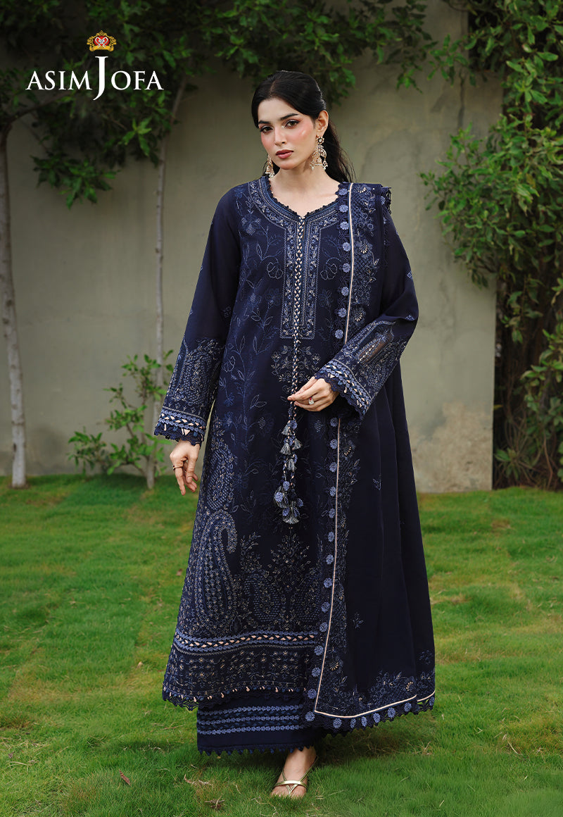 ASIM JOFA WINTER EMBROIDERED 3 PC SUIT WITH EMBROIDERED SHAWL