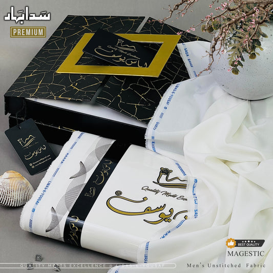 LIBAS E YOUSUF MEN'S SUMMER LUXURY WASH AND WEAR (MAJESTIC WHITE)