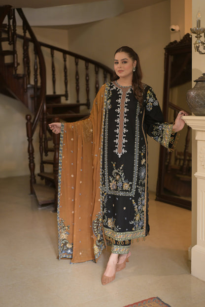 ANEELAS WINTER EMBROIDERED 3 PC SUIT WITH EMBROIDERED SHAWL