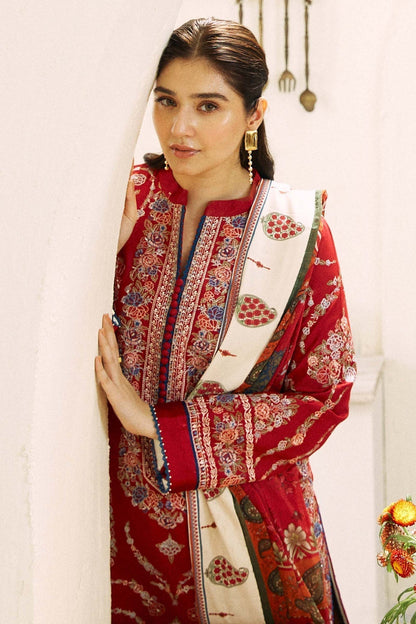 ZARA SHAH JHAN PREMIUM WINTER EMBROIDERED 3 PC SUIT WITH SOFT DUPPATA