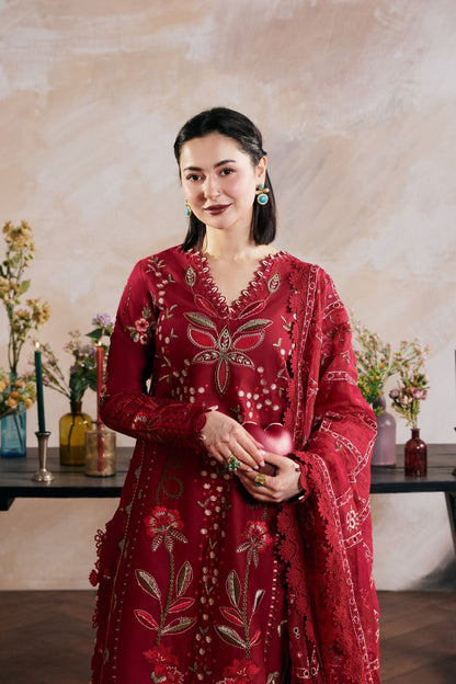 MARYAM HUSSAIN LAWN LUXURY EMBROIDERED 3 PC WITH EMBROIDERED DUPPATA
