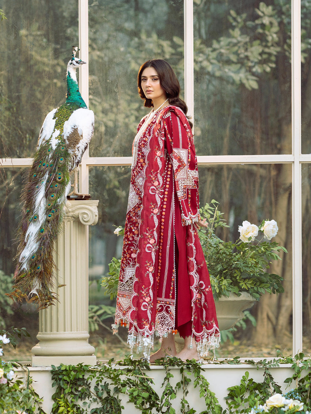 BIN ILYAS LUXURY LAWN EMBROIDERED 3 PC WITH EMBROIDERED DUPATTA