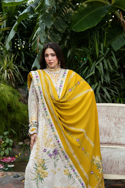 ANEELAS WINTER PREMIUM EMBROIDERED 3 PC SUIT WITH EMBROIDERED SHAWL