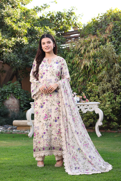 ANEELAS EMBROIDERED 3 PC WITH EMBROIDERED DUAPPTA