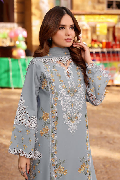 ANEELAS LAWN 3 PC EMBROIDERD WITH EMBROIDERED DUPATTA