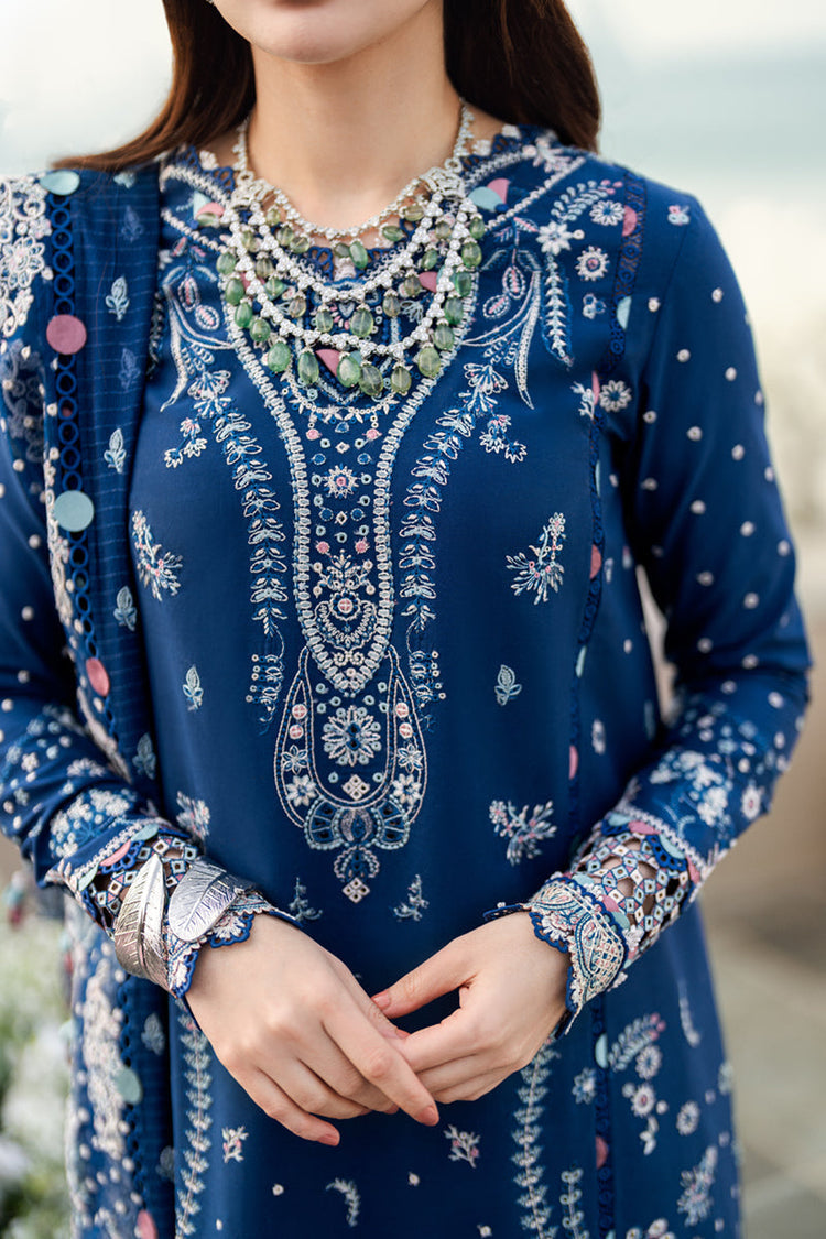 Qalamkar Lawn 3 PC Luxury with Embroiderd Dupata