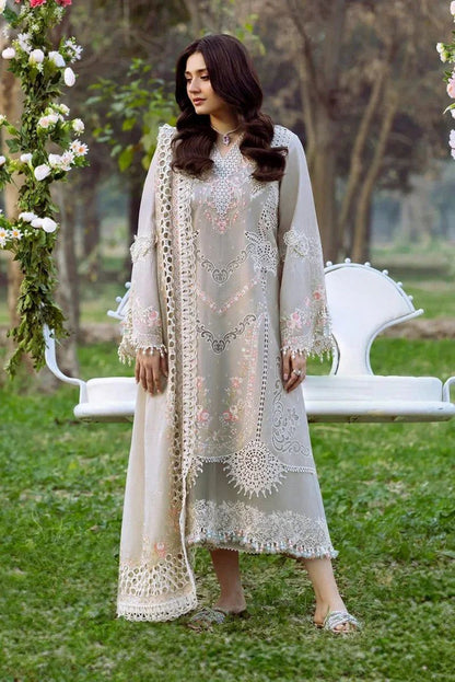 BIN ILYAS LUXURY LAWN EMBROIDERED 3 PC WITH EMBROIDERED DUAPPTA