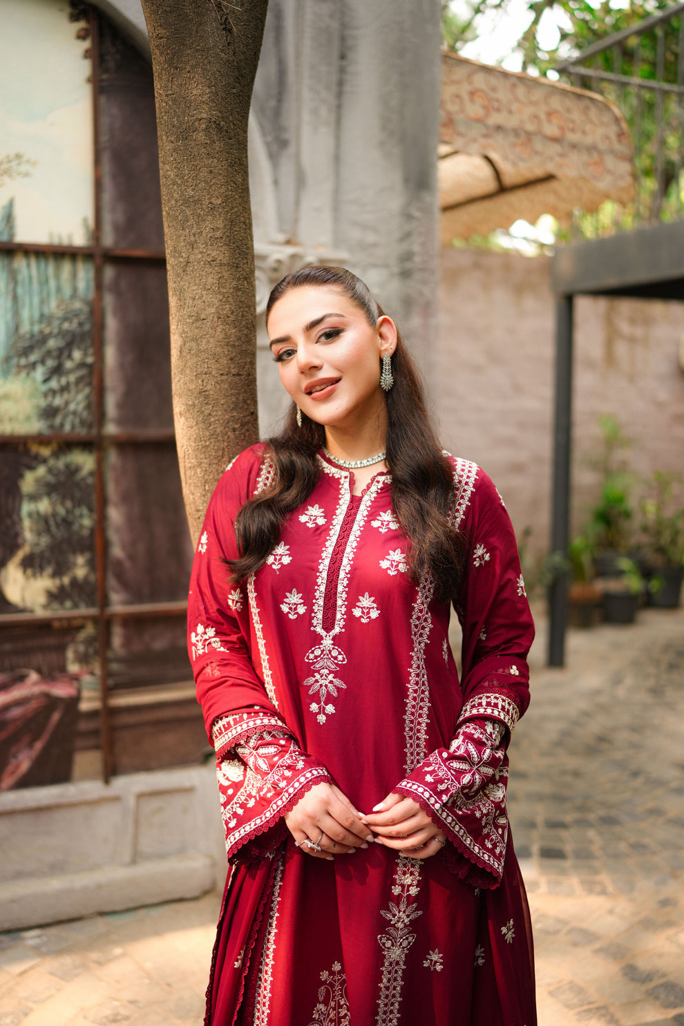 ANEELAS WINTER EMBROIDERED 3 PC KAFTAN STYLE WITH EMBROIDERED SHAWL