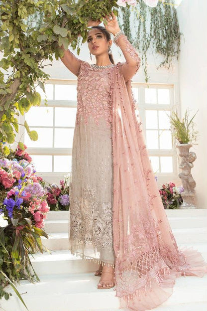 MARIA B LUXURY EMBROIDERED 3 PC CHIFFON SUIT WITH EMBROIDERED DUPPATA