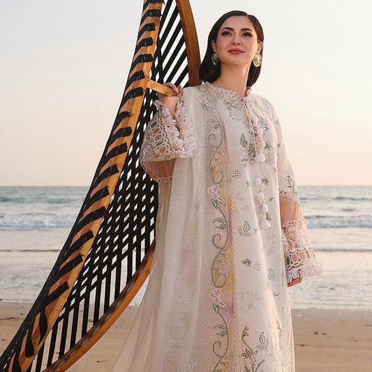 QALAMKAR LUXURY LAWN 3 PC WITH EMBROIDERED DUAPPTA