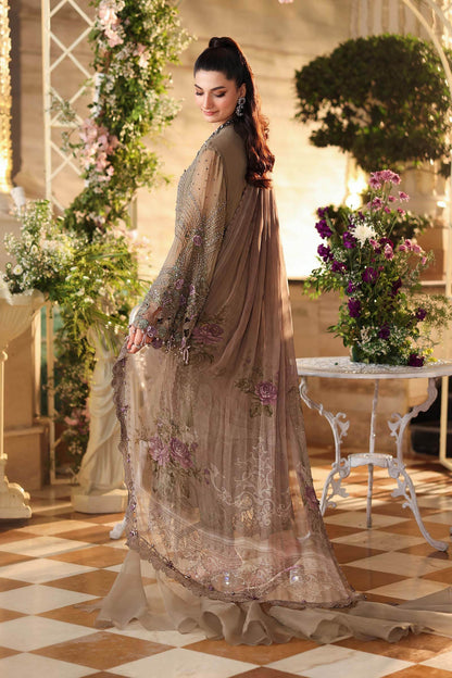MARIA B LUXURY CHIFFON EMBROIDERED 3 PC SUIT WITH EMBROIDERED DUPPATA