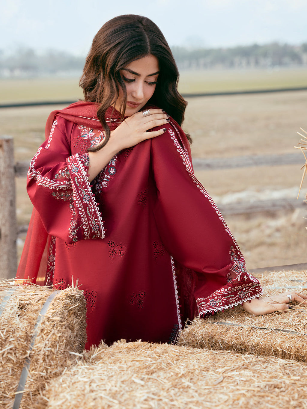 IZEL LAWN 3 PC WITH EMBROIDERED DUPATTA