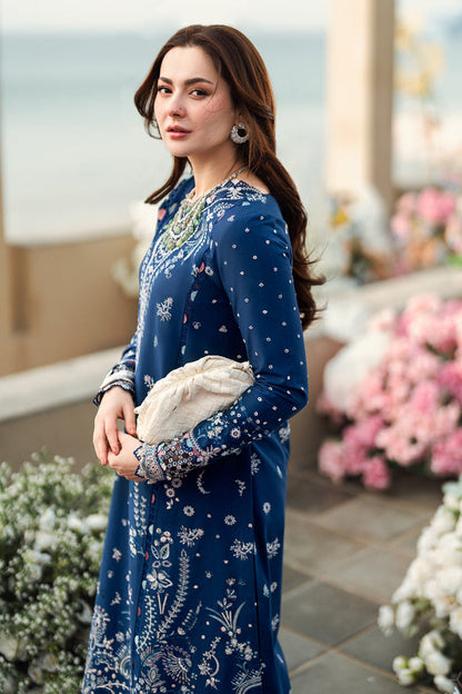 Qalamkar Lawn 3 PC Luxury with Embroiderd Dupata
