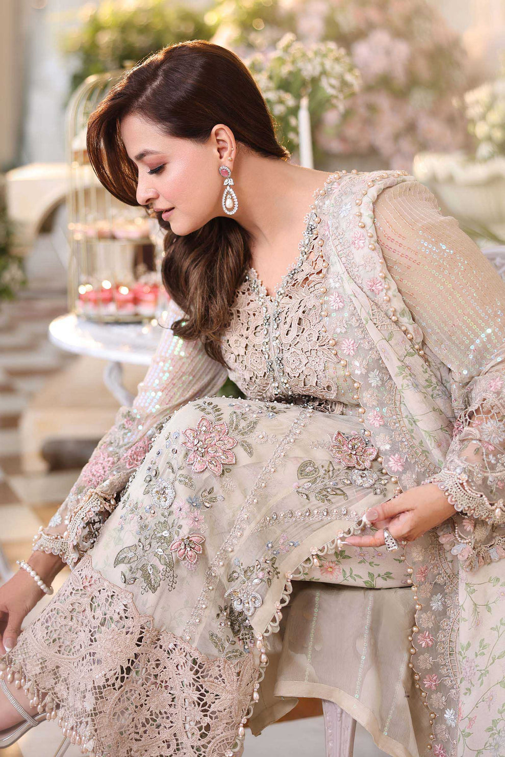 MARIA B LUXURY CHIFFON EMBROIDERED 3 PC WITH EMBROIDERED DUPPATA