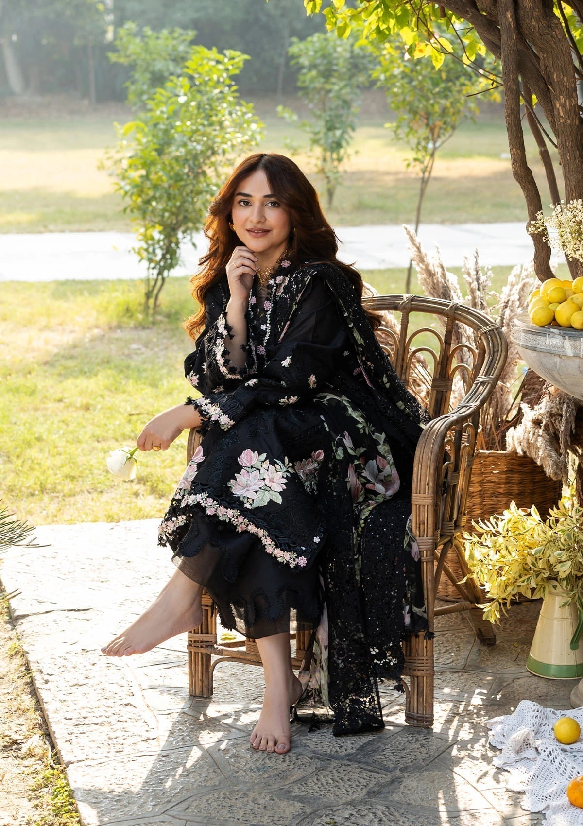 ELAF LUXURY LAWN EMBROIDERED 3 PC WITH EMBROIDERED DUPATTA