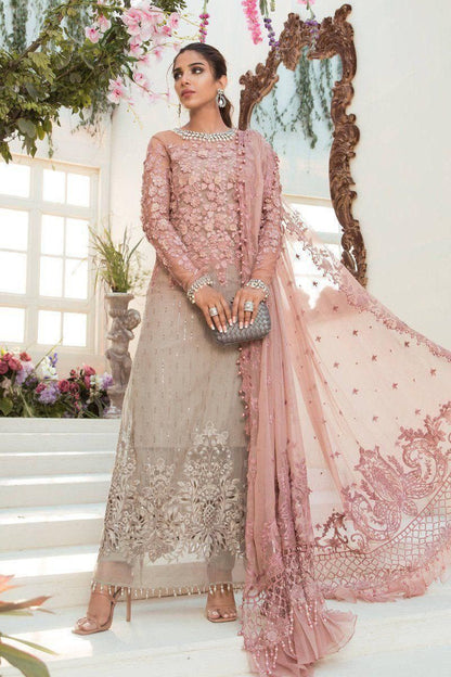 MARIA B LUXURY EMBROIDERED 3 PC CHIFFON SUIT WITH EMBROIDERED DUPPATA