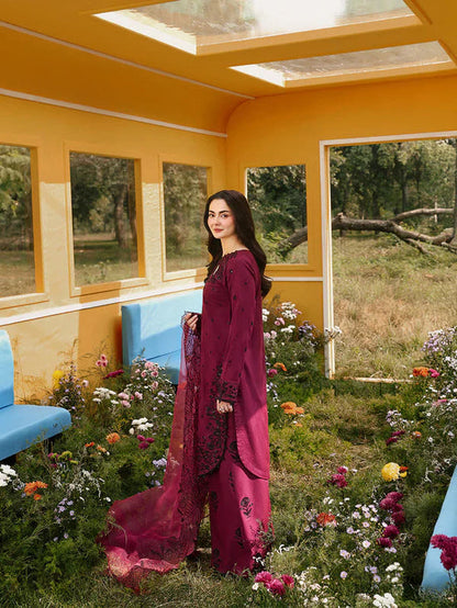 QALAMKAR LUXURY LAWN SEQUENCE EMBROIDERED 3 PC WITH EMBROIDERED DUPATTA