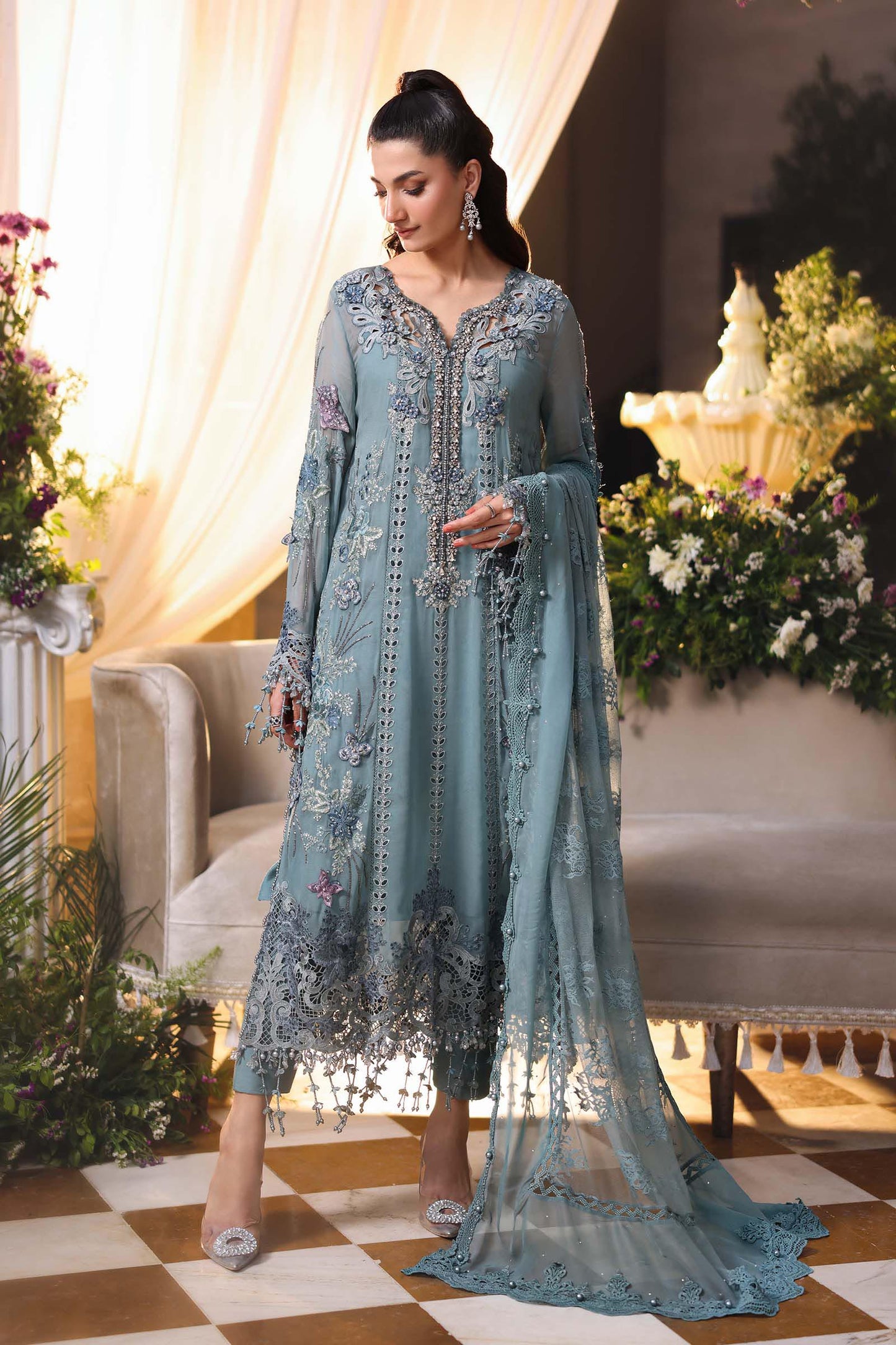 MARIA B LUXURY CHIFFON EMBROIDERED 3 PC WITH EMBROIDERED DUPPATA