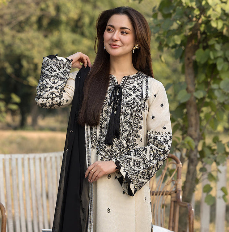 QALAMKAR 3 PC LAWN