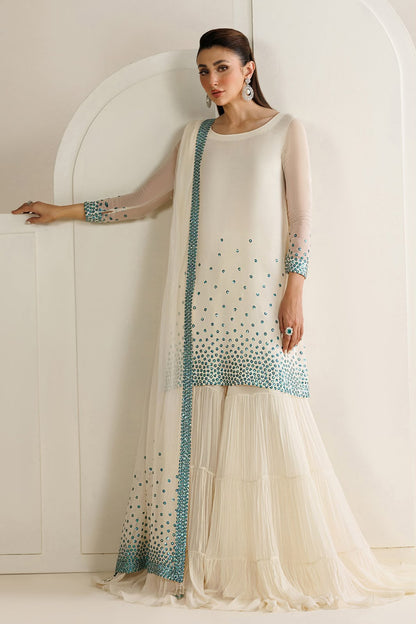 JAZMIN CHIFFON EMBROIDERED 3 PC SUIT WITH READY EMBROIDERED DUPPATA