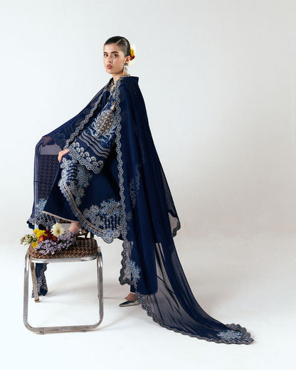 HUSSAIN REHAR WINTER EMBROIDERED 3 PC SUIT WITH EMBROIDERED SHAWL