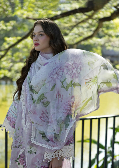 ELAF LAWN EMBROIDERED 3 PC SUIT WITH EMBROIDERED READY DUPATA