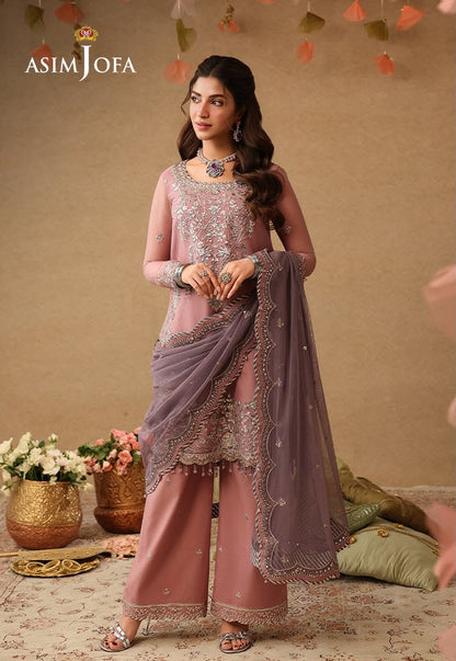 ASIM JOFA CHIFFON EMBROIDERED 3 PC WITH EMBROIDERED READY DUPPATA