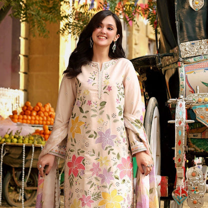 ANEELAS PREMIUM LAWN EMBRIODERED 3 PC WITH SOFT DUPATTA
