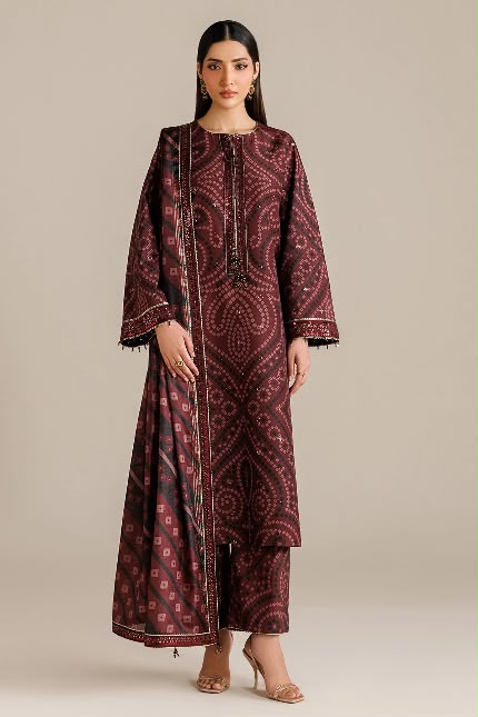 JAZMIN LAWN EMBROIDERED 3 PC WITH SOFT EMBROIDERY DUPPATA