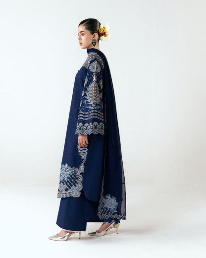 HUSSAIN REHAR WINTER EMBROIDERED 3 PC SUIT WITH EMBROIDERED SHAWL