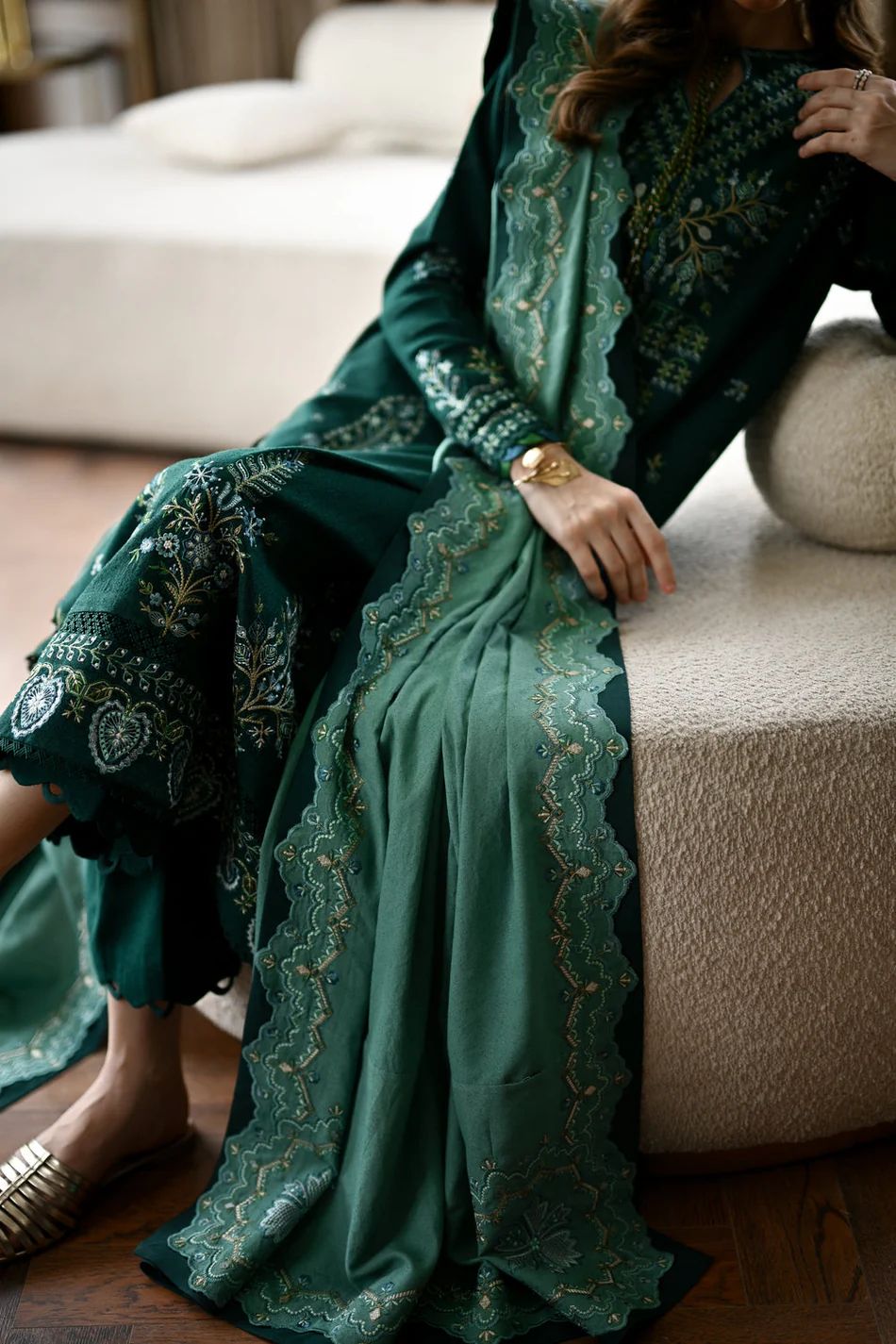 BAREEZE 3 PC WITH LUXURY SHAWL