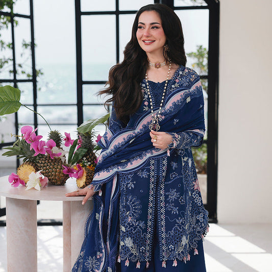 QALAMKAR LUXURY LAWN COLLECTION 3 PC EMBROIDERD DUPATTA