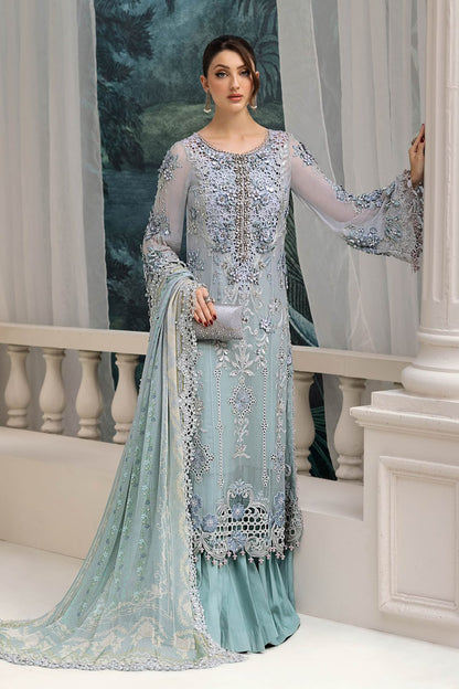 MARIA B LUXURY CHIFFON EMBROIDERED 3 PC WITH EMBROIDERED DUPPTA