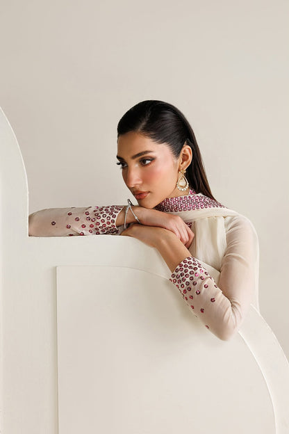 JAZMIN CHIFFON EMBROIDERED 3 PC SUIT WITH EMBROIDERED DUPPATA