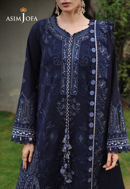 ASIM JOFA WINTER EMBROIDERED 3 PC SUIT WITH EMBROIDERED SHAWL