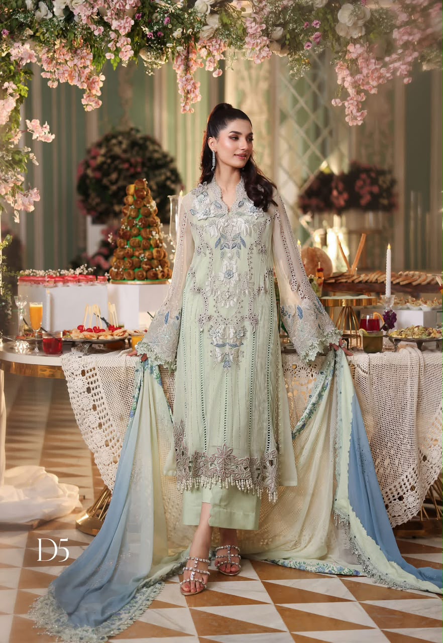 MARIA B LUXURY CHIFFON EMBROIDERED 3 PC WITH EMBROIDERED DUPPATA