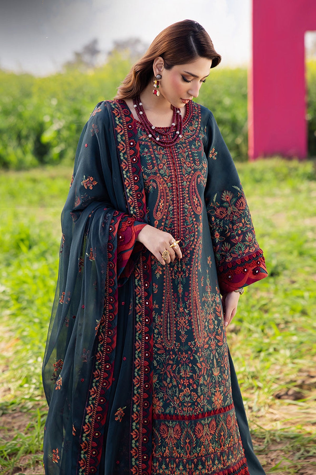 ASIM JOFA LAWN HEAVEY EMBROIDERED 3 PC WITH EMBROIDERED DUPATTA