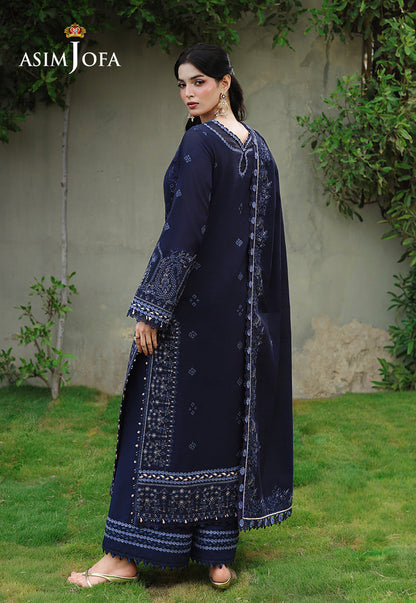 ASIM JOFA WINTER EMBROIDERED 3 PC SUIT WITH EMBROIDERED SHAWL