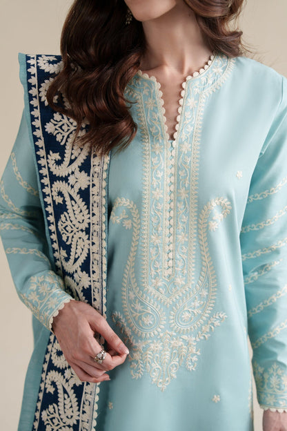 ZAIB LUXURY WINTER EMBROIDERED 3 PC SUIT WITH EMBROIDERED SHAWL