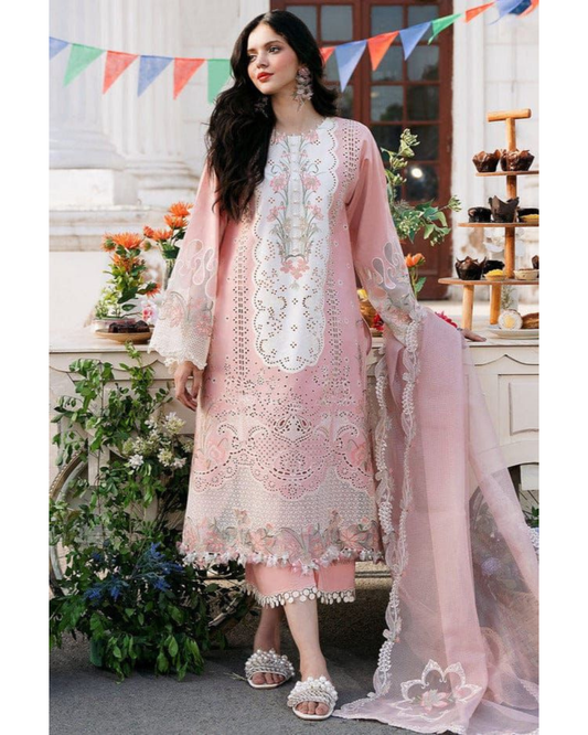 BIN ILYAS LUXURY LAWN 3 PC WITH EMBROIDERED DUAPPTA