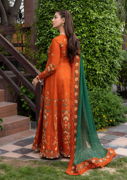 ANEELA'S LAWN HEAVEY EMBROIDERED 3 PC FROCK WITH EMBROIDERED DUPATTA